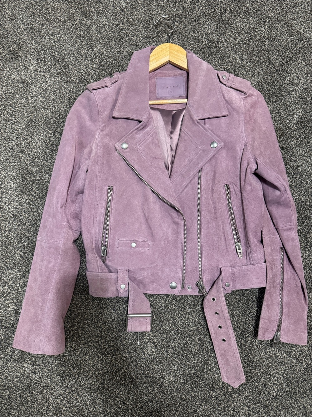 Blank NYC Lavender Suede Moto Jacket